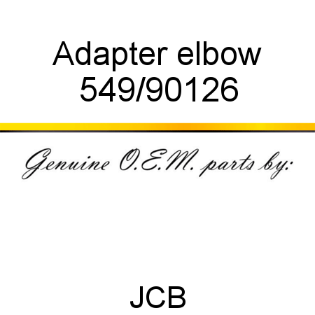 Adapter, elbow 549/90126