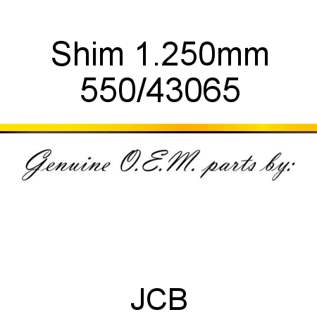 Shim, 1.250mm 550/43065
