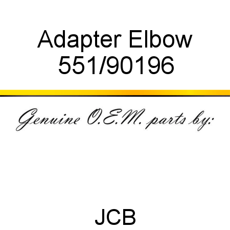 Adapter, Elbow 551/90196