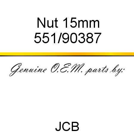 Nut, 15mm 551/90387