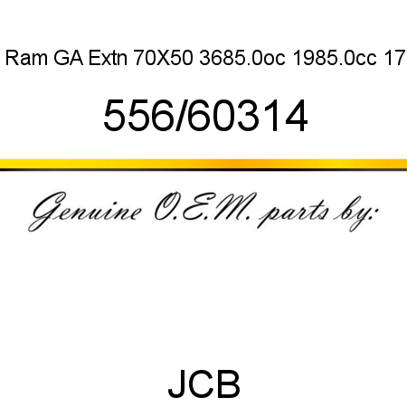 Ram, GA Extn 70X50, 3685.0oc 1985.0cc 17 556/60314