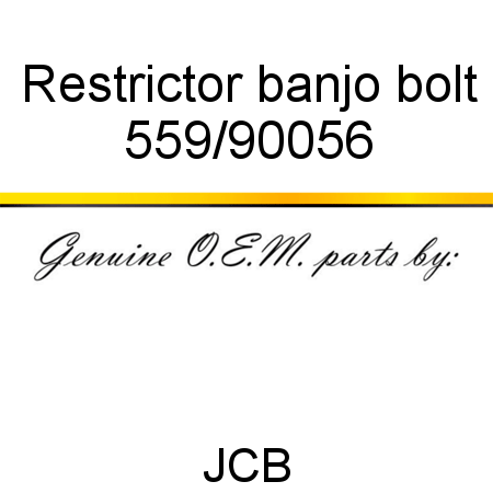 Restrictor, banjo bolt 559/90056