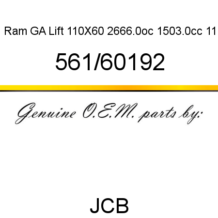 Ram, GA Lift 110X60, 2666.0oc 1503.0cc 11 561/60192