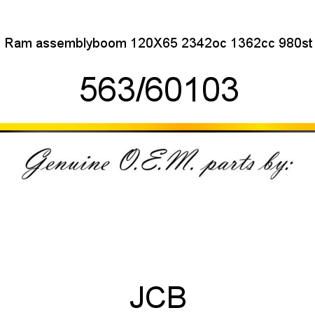 Ram, assembly,boom 120X65, 2342oc 1362cc 980st 563/60103