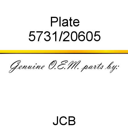 Plate 5731/20605