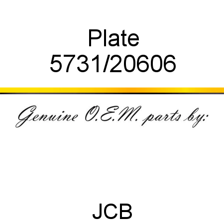 Plate 5731/20606