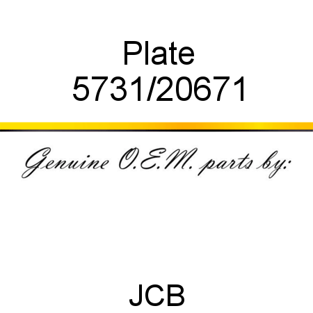 Plate 5731/20671