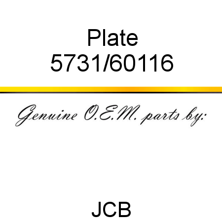 Plate 5731/60116