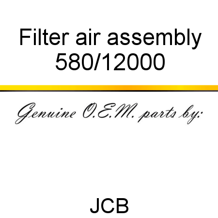Filter, air, assembly 580/12000
