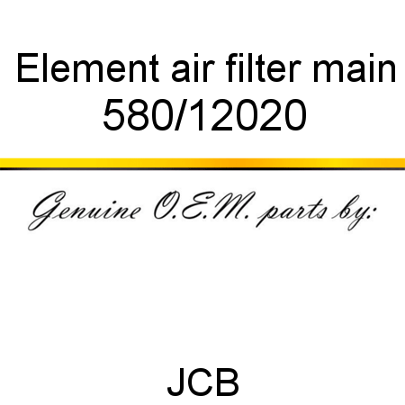 Element, air filter, main 580/12020