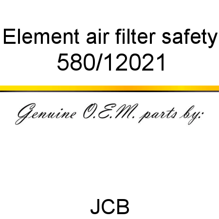 Element, air filter, safety 580/12021