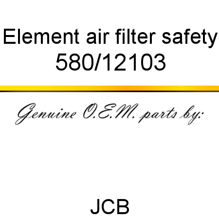 Element, air filter, safety 580/12103