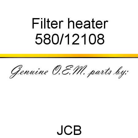 Filter, heater 580/12108