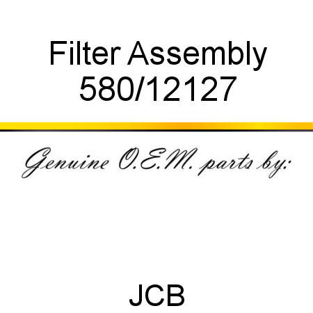 Filter, Assembly 580/12127