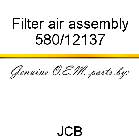Filter, air, assembly 580/12137