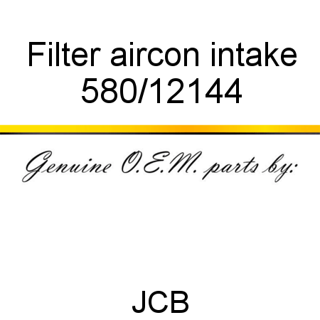 Filter, aircon intake 580/12144