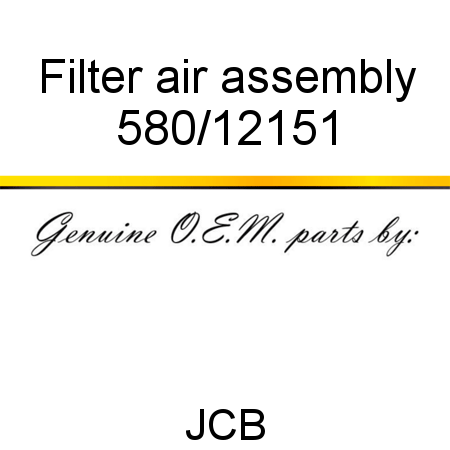 Filter, air, assembly 580/12151