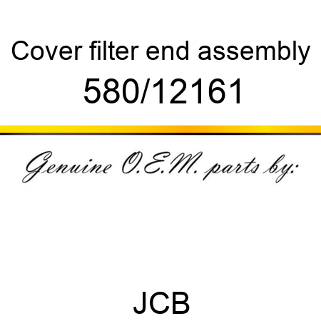 Cover, filter end, assembly 580/12161