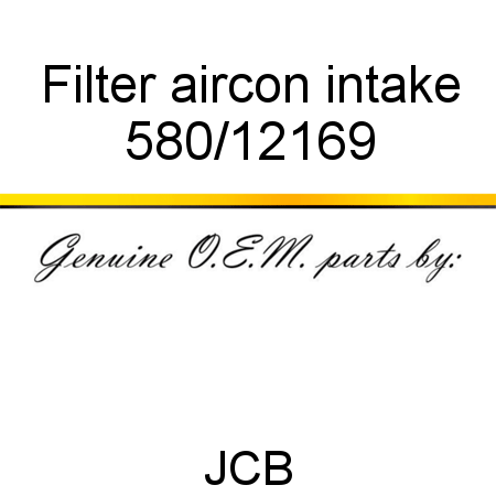 Filter, aircon intake 580/12169