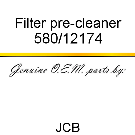 Filter, pre-cleaner 580/12174