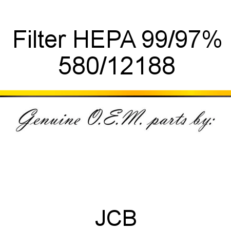Filter, HEPA, 99/97% 580/12188