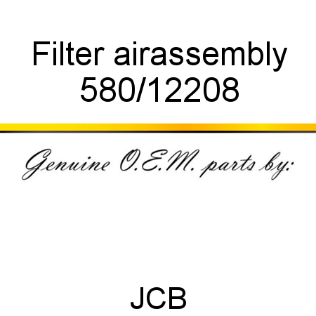 Filter, air,assembly 580/12208