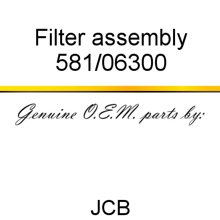 Filter, assembly 581/06300