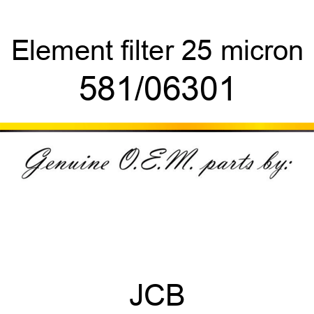 Element, filter, 25 micron 581/06301