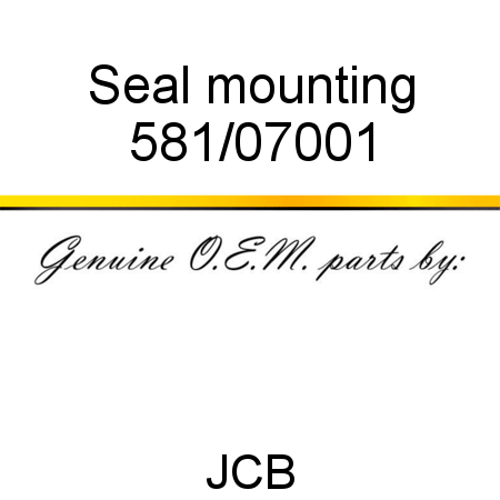 Seal, mounting 581/07001