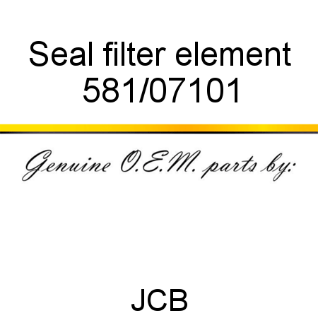 Seal, filter element 581/07101