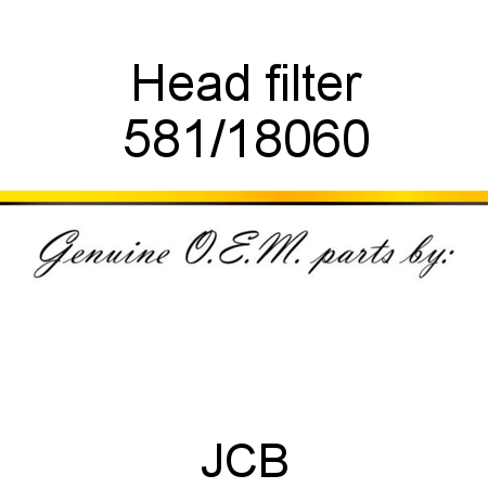 Head, filter 581/18060
