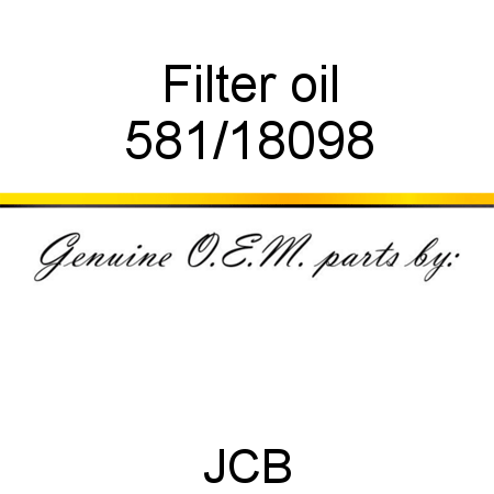 Filter, oil 581/18098