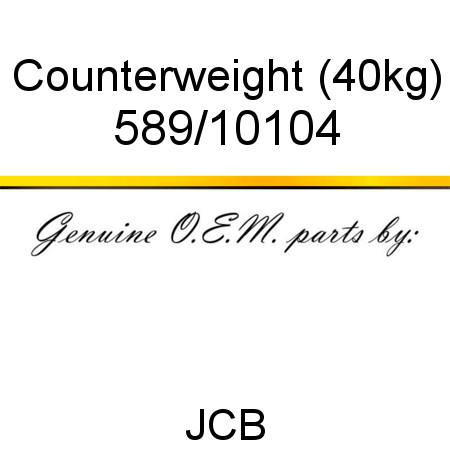 Counterweight, (40kg) 589/10104