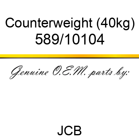 Counterweight, (40kg) 589/10104