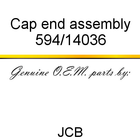 Cap, end, assembly 594/14036