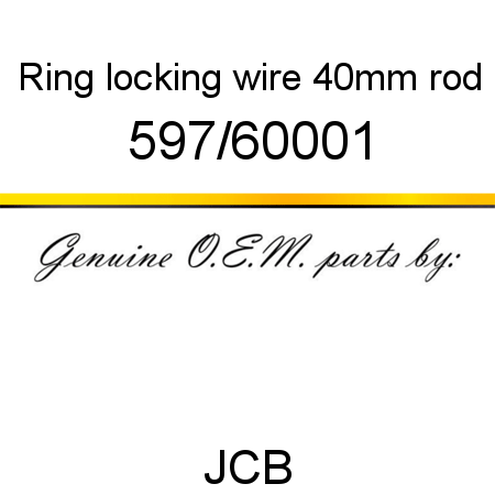 Ring, locking wire, 40mm rod 597/60001