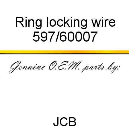 Ring, locking wire 597/60007