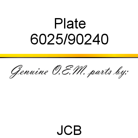 Plate 6025/90240