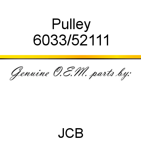 Pulley 6033/52111