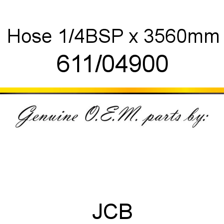 Hose, 1/4BSP x 3560mm 611/04900