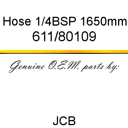 Hose, 1/4BSP 1650mm 611/80109