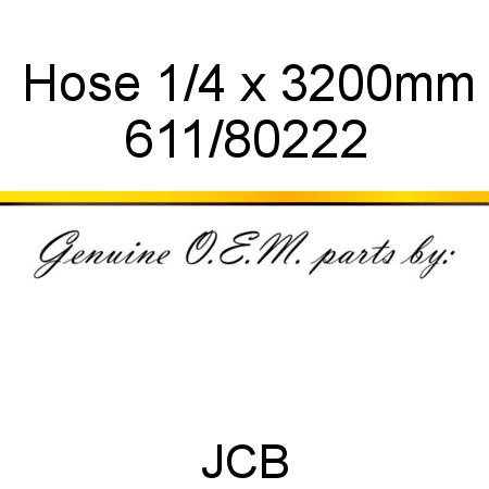 Hose, 1/4 x 3200mm 611/80222