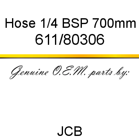 Hose, 1/4 BSP 700mm 611/80306