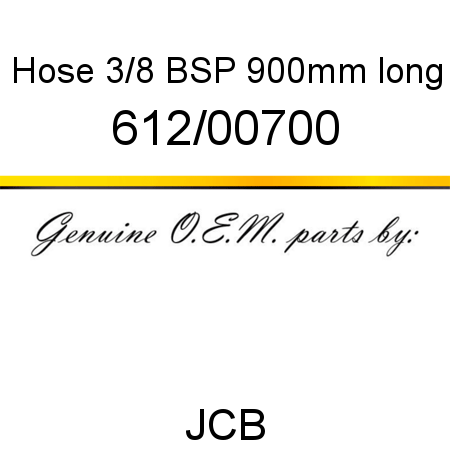 Hose, 3/8 BSP 900mm long 612/00700