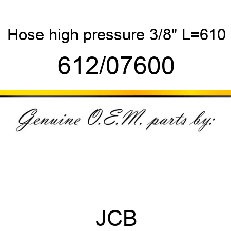 Hose, high pressure, 3/8