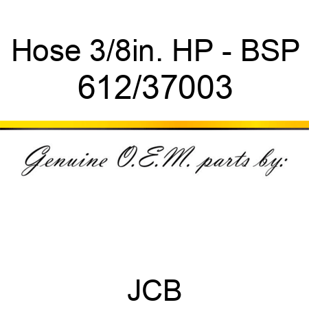 Hose, 3/8in. HP - BSP 612/37003