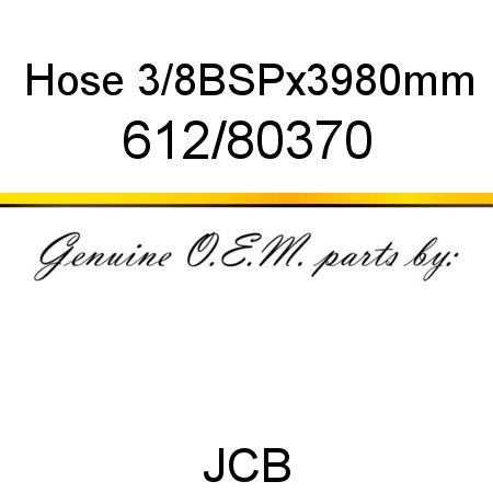 Hose, 3/8BSPx3980mm 612/80370