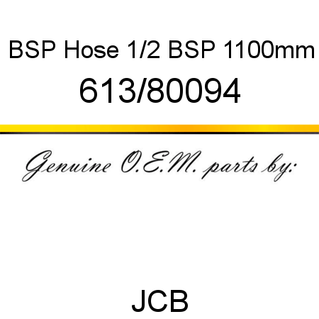 BSP Hose, 1/2 BSP 1100mm 613/80094