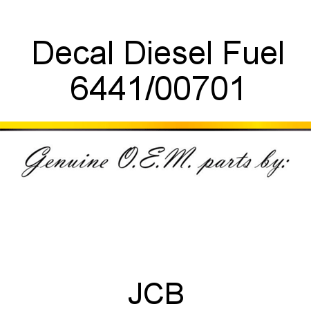 Decal, Diesel Fuel 6441/00701