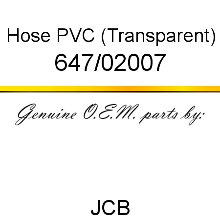 Hose, PVC (Transparent) 647/02007